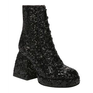 CIRCUS BY SAM EDELMAN / Kia Sequin / Black / Lace-Up & Zipper Closure / Chunky /